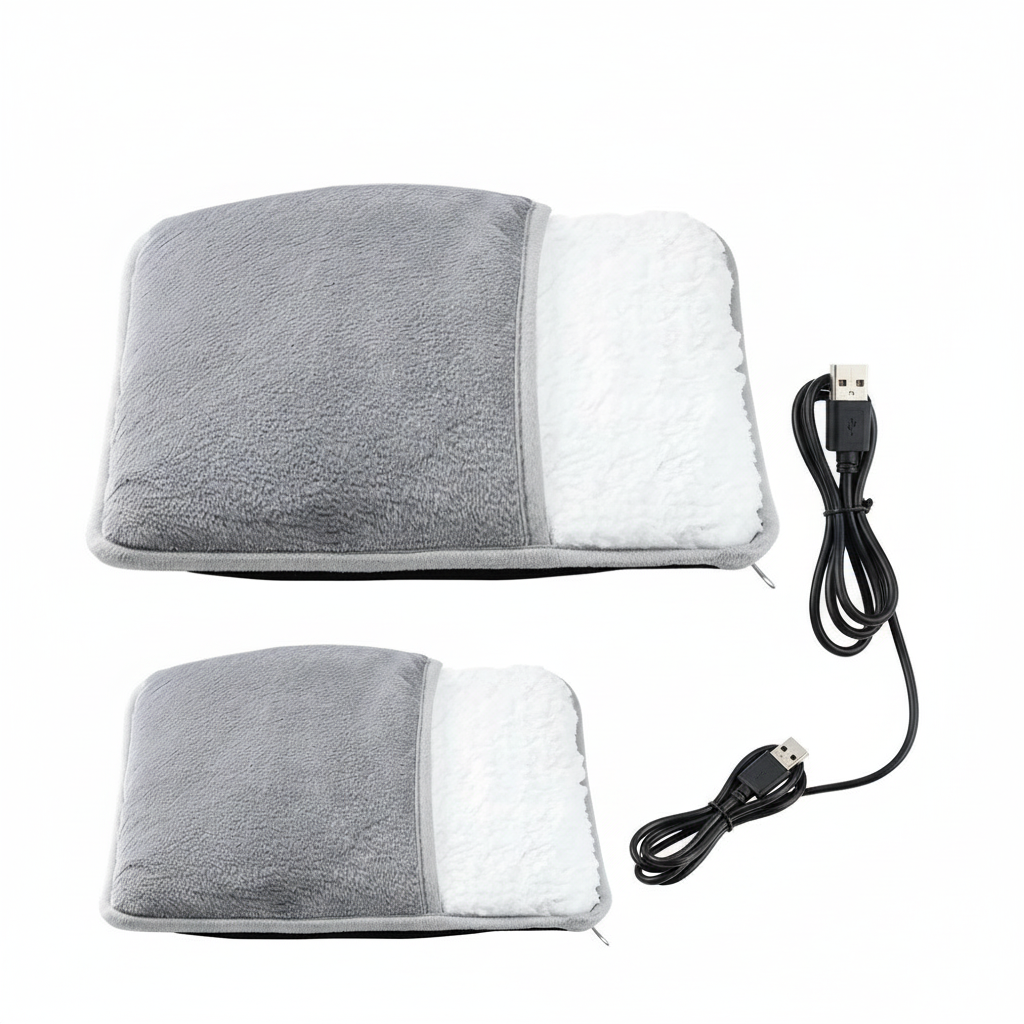 Winter Electric Foot Heating Pad USB Charging Soft Plush Washable Foot Warmer Heater Improve Sleeping Household Foot Warming Mat