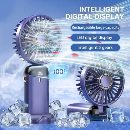 Portable Mini Air Cooler Fan, 5000mAh Rechargeable