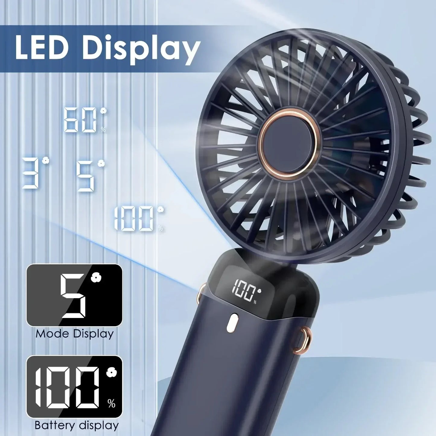 Portable Mini Air Cooler Fan, 5000mAh Rechargeable
