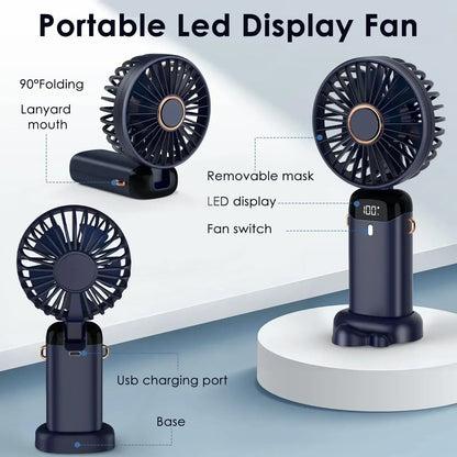 Portable Mini Air Cooler Fan, 5000mAh Rechargeable