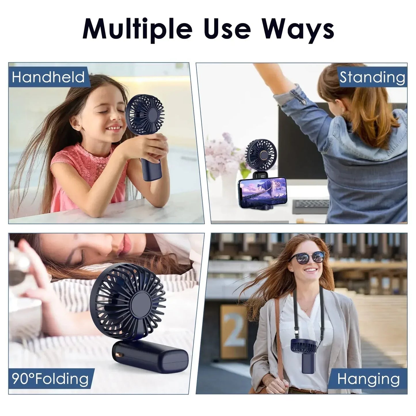 Portable Mini Air Cooler Fan, 5000mAh Rechargeable